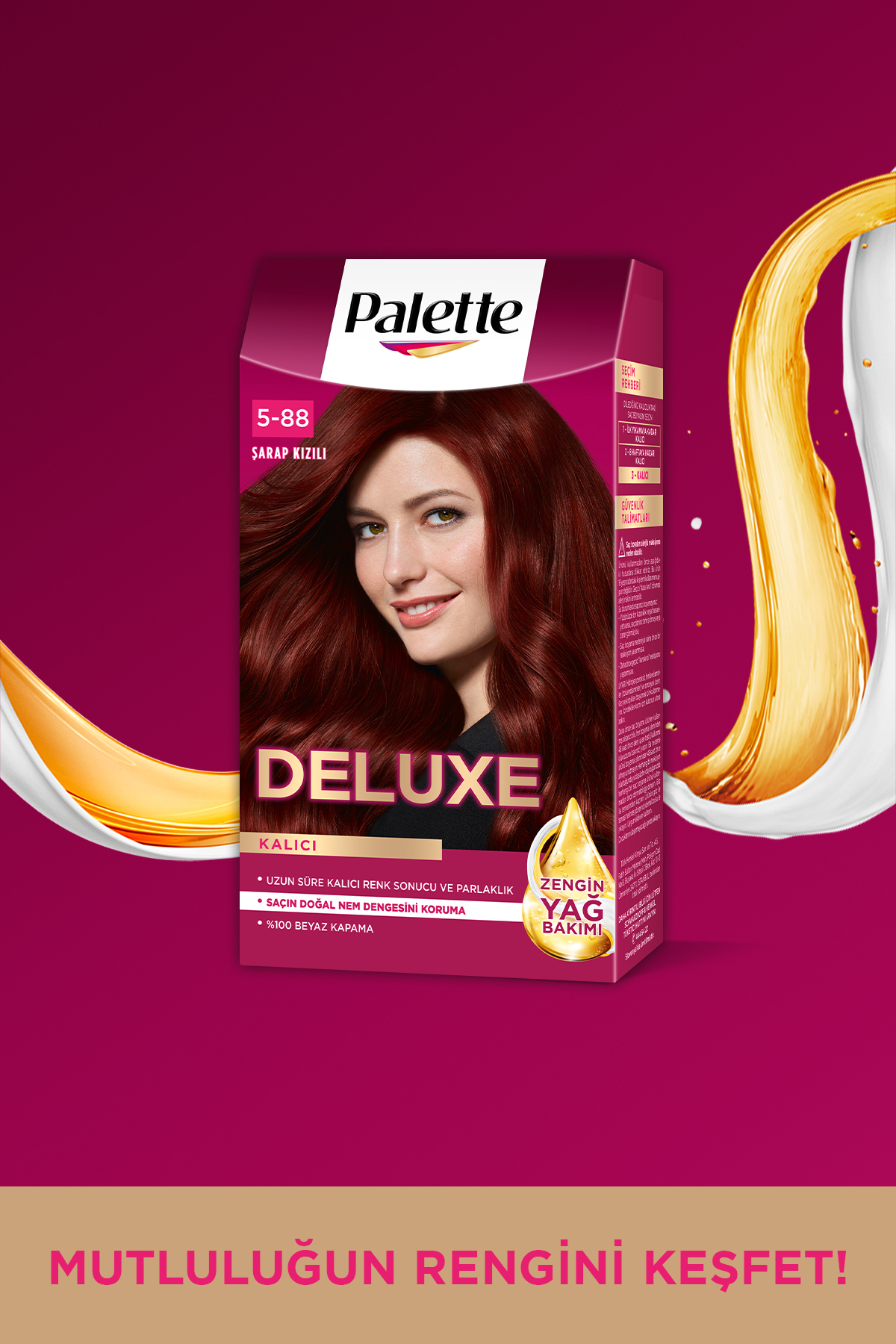 PALETTE DELUXE 5-889 ŞARAP KIZILI  SAÇ BOYASI-