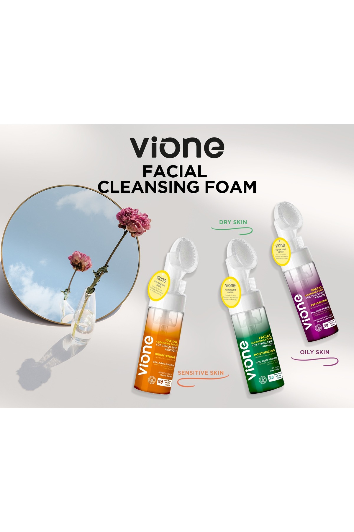 Vione Aydınlatıcı Besleyici Özel Fırçalı Yüz Temiz-