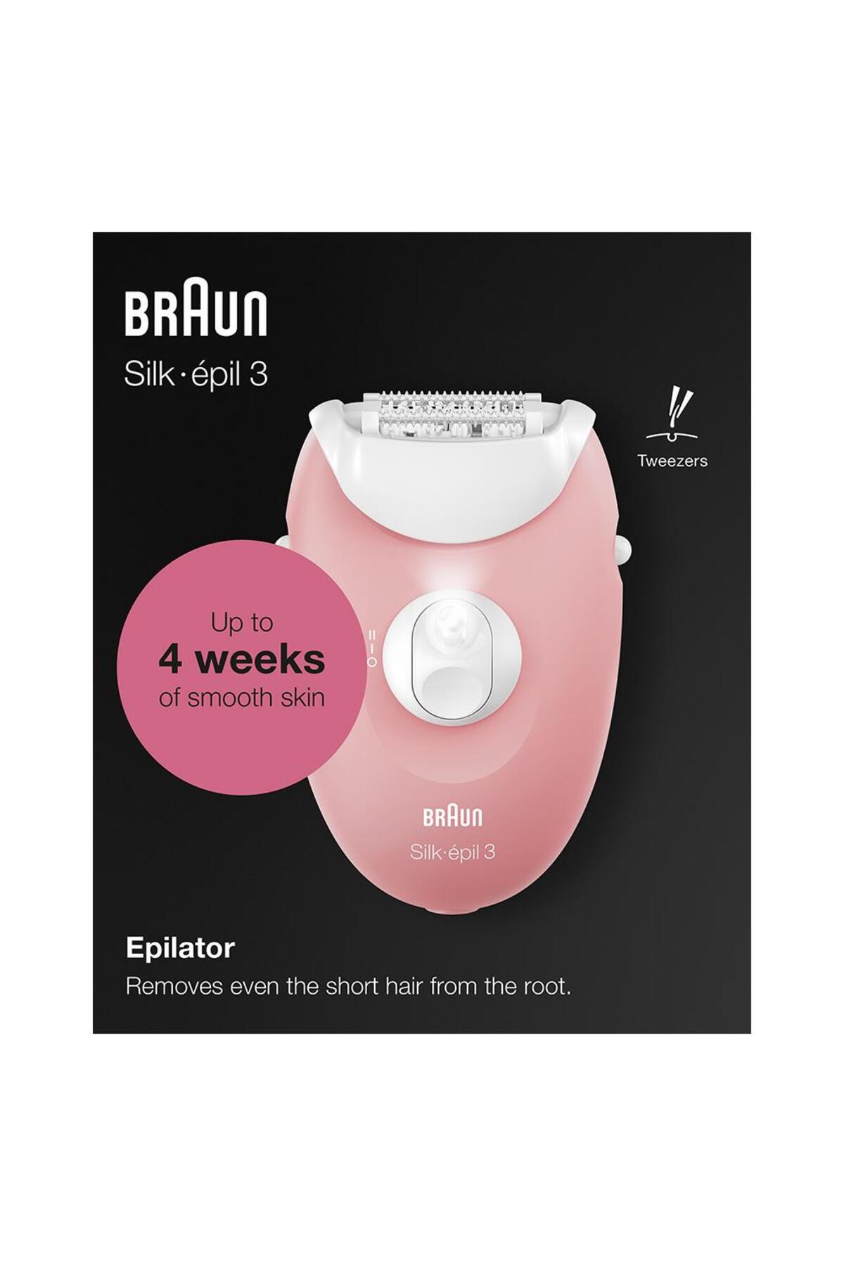 BRAUN SİLK-ÉPİL 3 3176 SMARTLİGHT 2 HIZ AYARI, KABLOLU EPİLATÖR-
