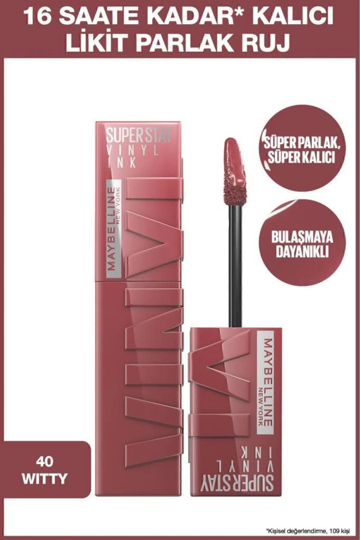 MAYBELLİNE NEW YORKKALICI LİKİT PARLAK RUJ 40 WİTT-