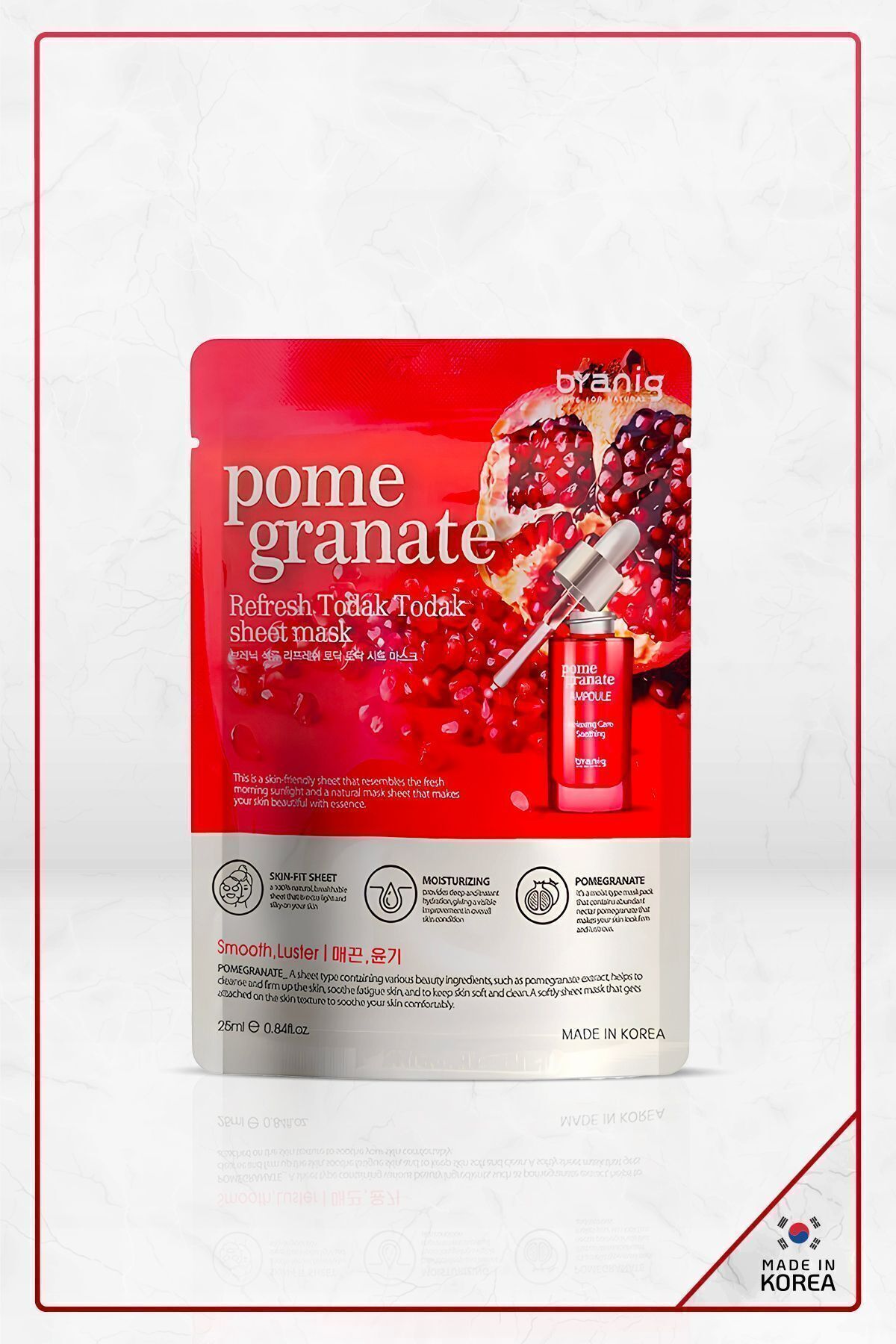 BRANIG KURU CİLTLER IÇİN NAR ÖZLÜ AYDINLATICI NEMLENDİRİCİ ETKİLİ LÜKS MASKE-