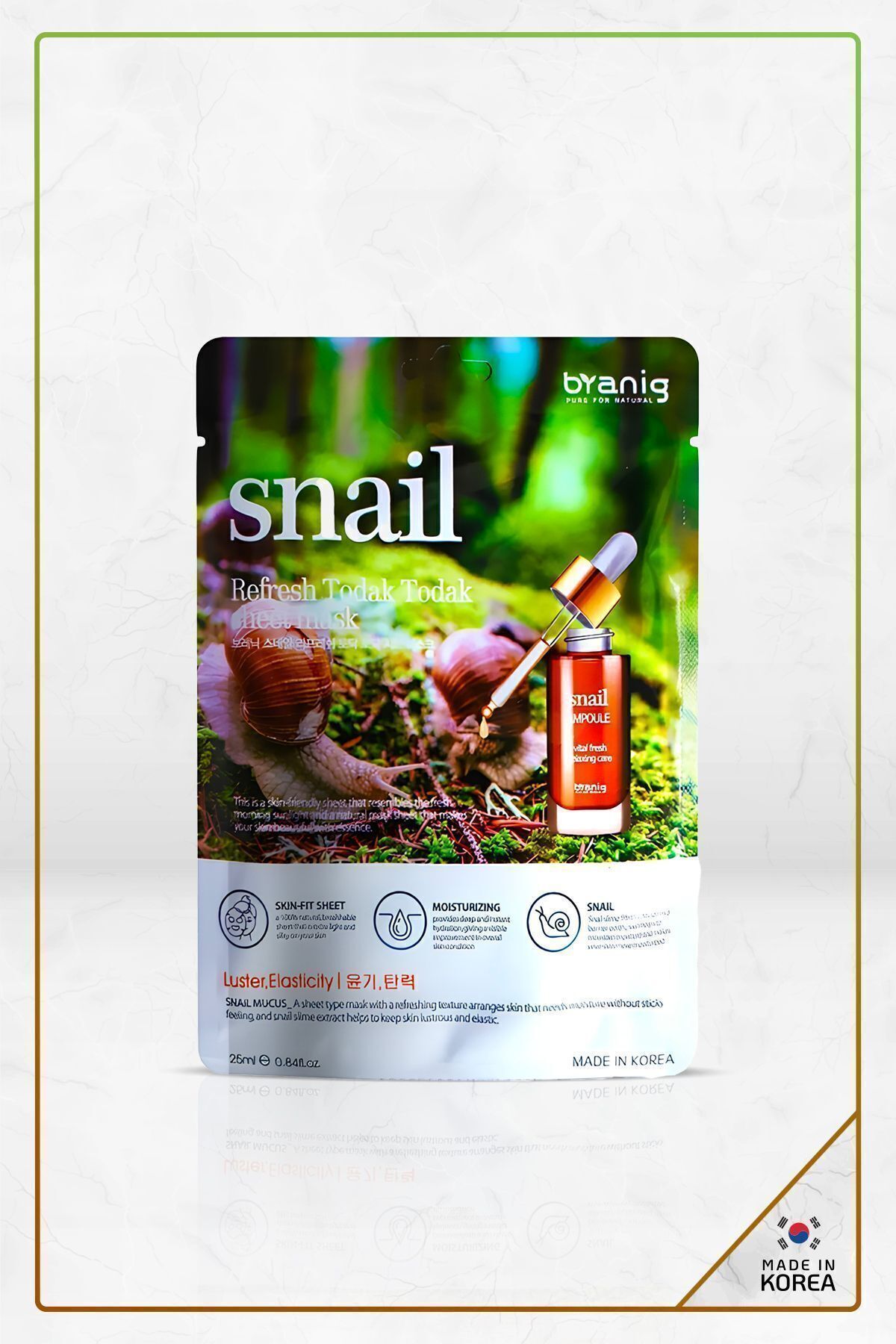 BRANIG ONARICI KIRIŞIKLIK KARIŞITI SALYANGOZ MÜSİNİ İÇEREN LÜKS MASKE-