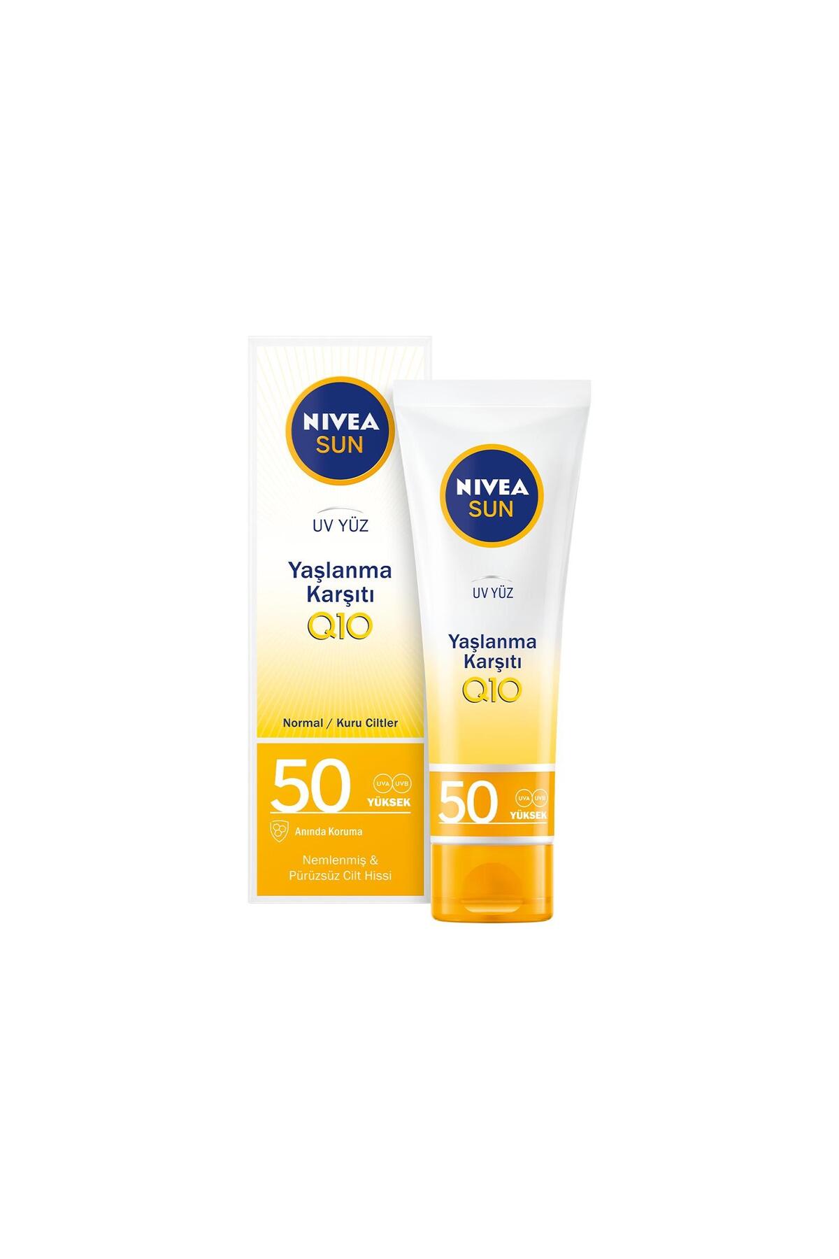 NİVEA SUN SPF50+ YAŞLANMA & LEKE KARŞITI Q10 YÜZ G-