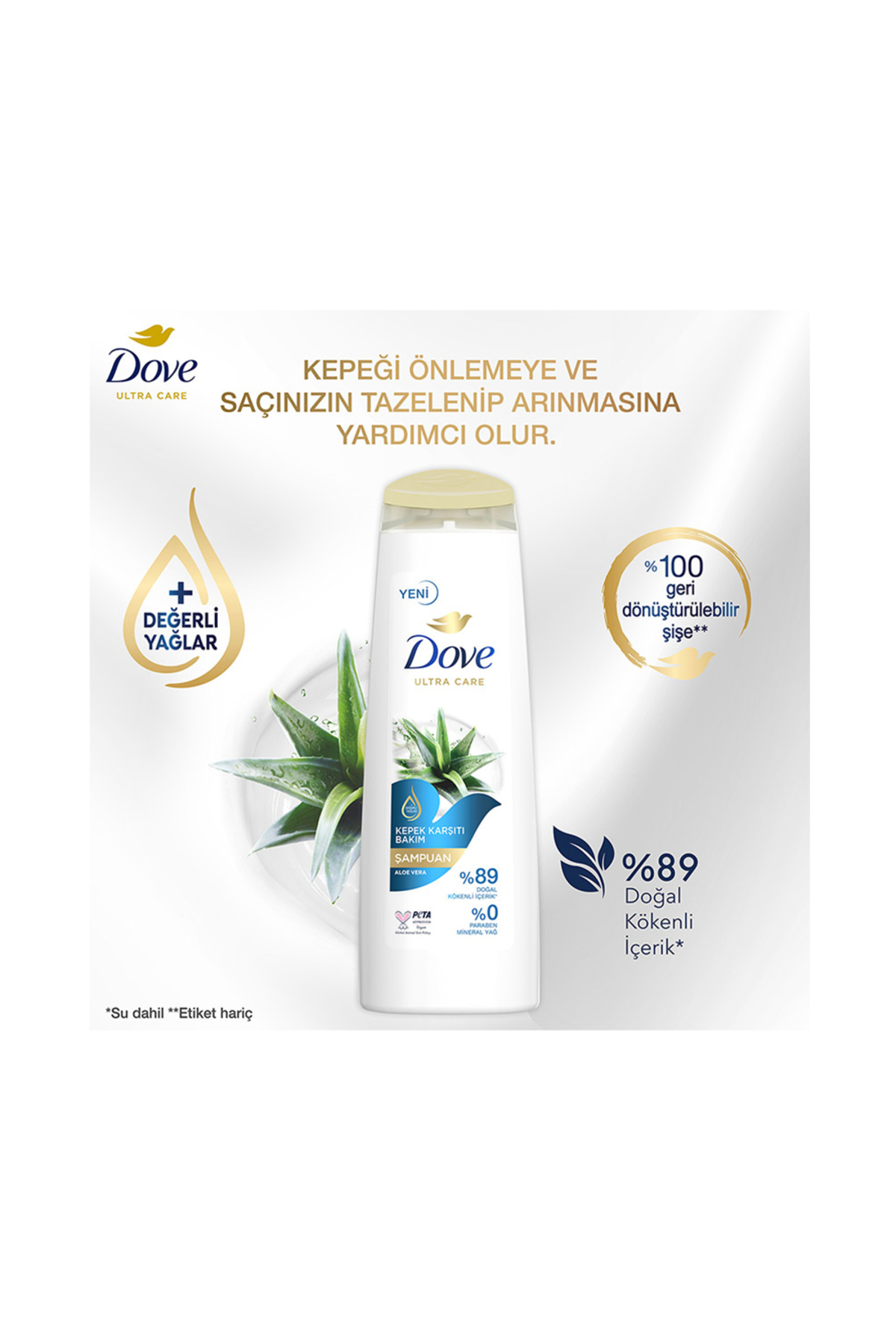 Dove ALOVERA VE ELMA SİRKESİ Şampuanı 400ML-