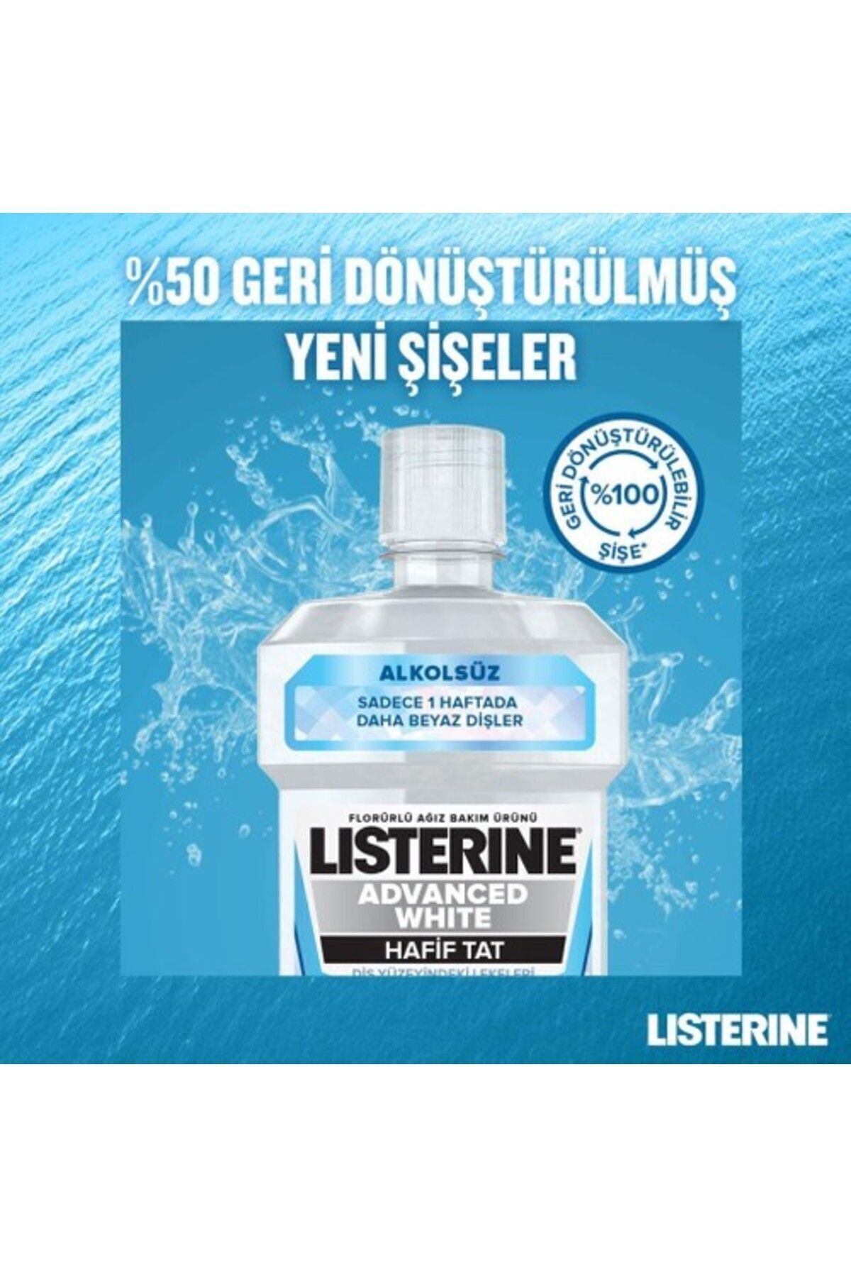 LİSTERİNE ADVANCED WHİTE HAFİF TAT AĞİZ BAKİM SUYU-