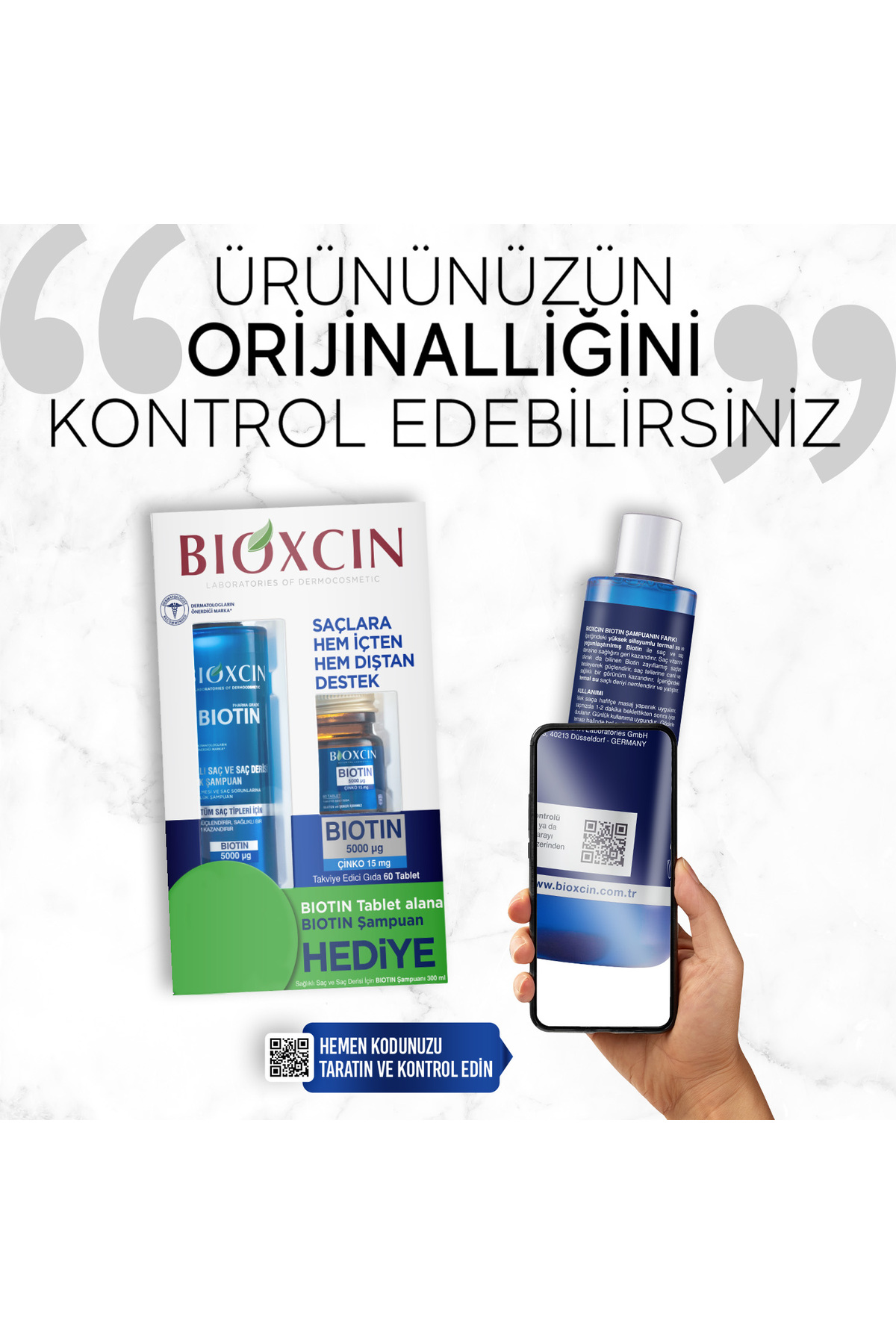 BİOXCİN BİOTİN 5.000 MCG 60 TABLET ŞAMPUAN 300 ML-