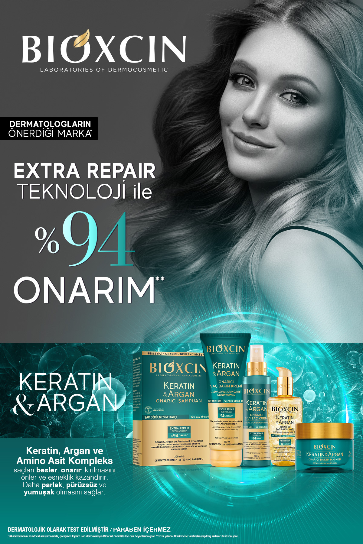 BİOXCİN KERATİN ARGAN ONARICI SAÇ BAKIM KREMİ 250-