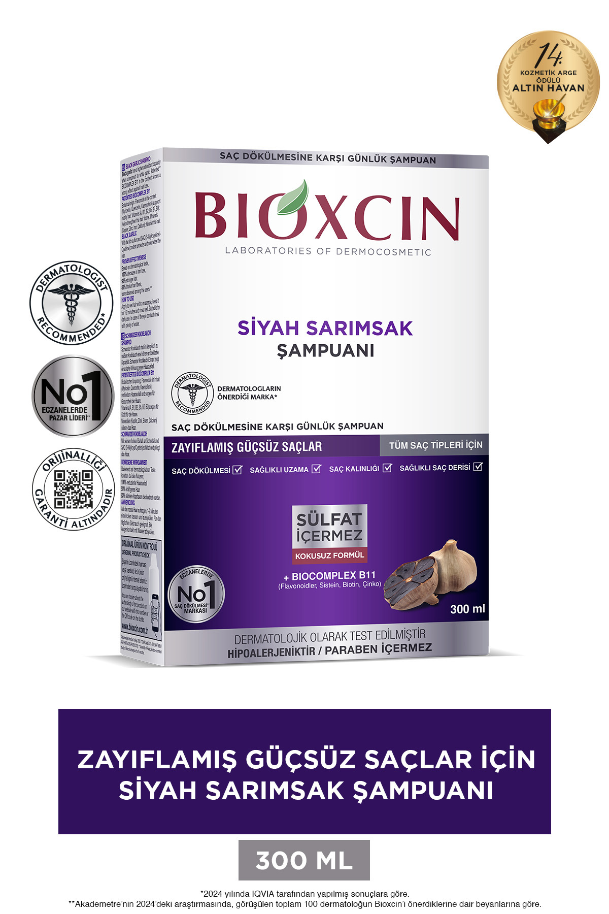 BİOXCİN SİYAH SARIMSAKLI ŞAMPUAN 300 ML-