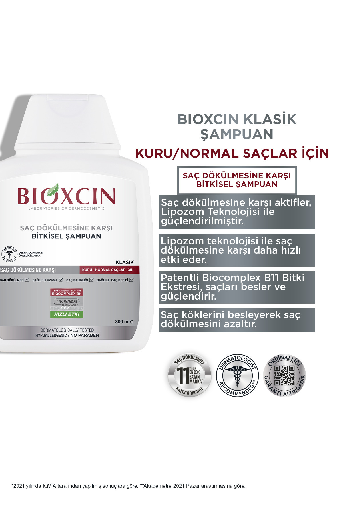 BİOXCİN KLASİK KURU VE NORMAL SAÇLAR IÇİN ŞAMPUAN-