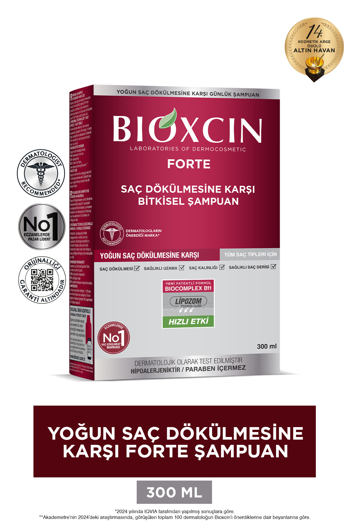 BİOXCİN FORTE ŞAMPUAN 300 ML - YOĞUN DÖKÜLME KARŞI-