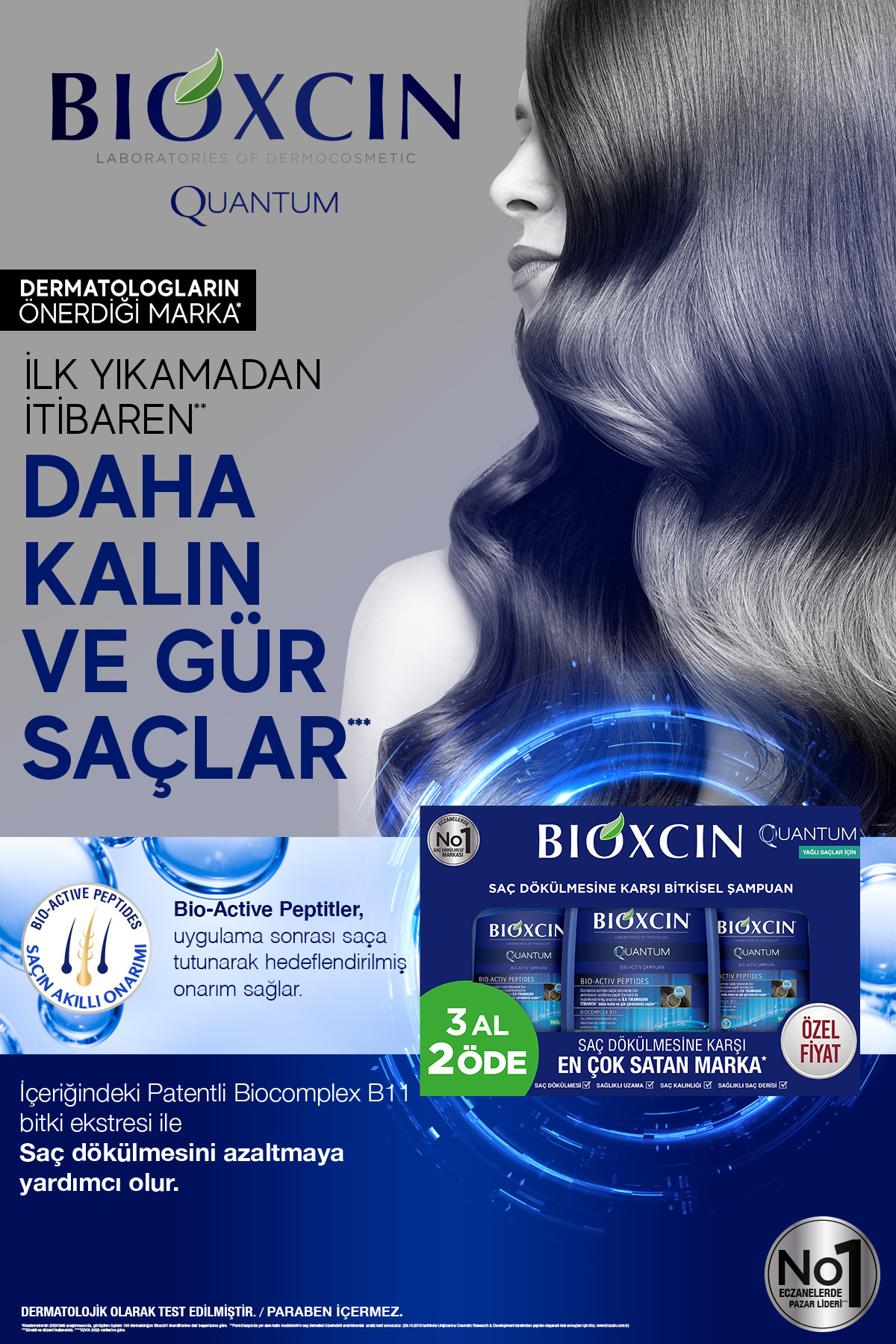 BİOXCİN QUANTUM ŞAMPUAN 3 AL 2 ÖDE YAĞLI SAÇLAR İÇİN-