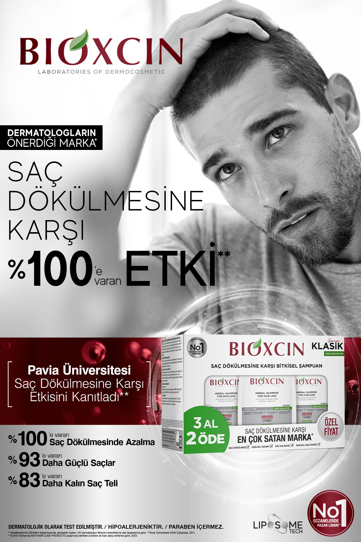 BİOXCİN GENESİS YAĞLI SAÇLAR IÇİN ŞAMPUAN 3X300 ML-