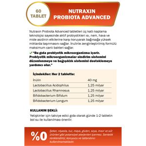 NUTRAXİN PROBİOTA ADVANCED 60 TABLET-