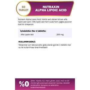 NUTRAXİN ALPHA LİPOİC ACİD 200 MG 60 TABLET-