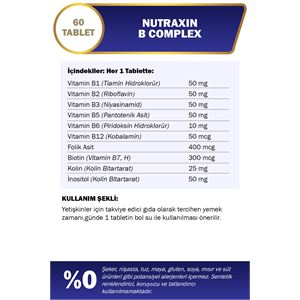 NUTRAXİN B COMPLEX VİTAMİN 60 TABLET-