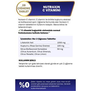 NUTRAXİN C VİTAMİNİ ÇİĞNEME TABLETİ - C VİTAMİNİ D-