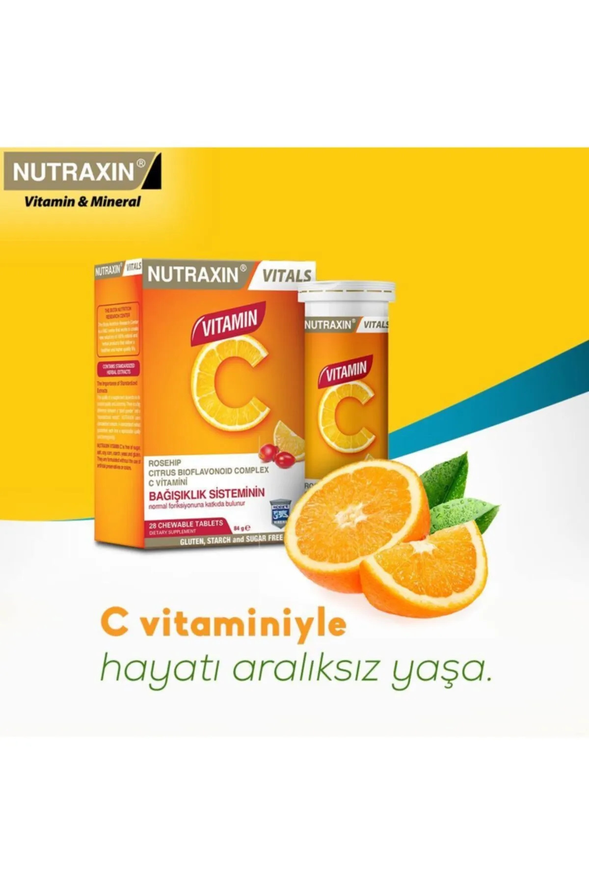 NUTRAXİN C VİTAMİNİ ÇİĞNEME TABLETİ - C VİTAMİNİ D-