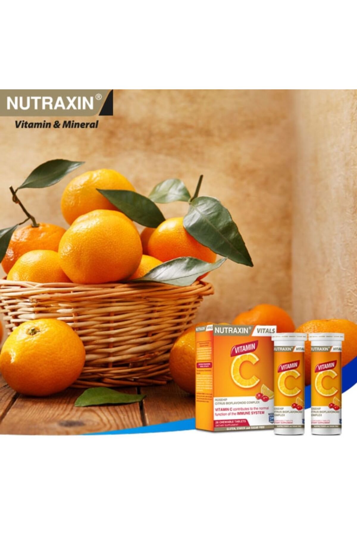 NUTRAXİN C VİTAMİNİ ÇİĞNEME TABLETİ - C VİTAMİNİ D-