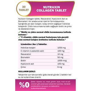 NUTRAXİN HİDROLİZE KOLAJEN 30 TABLET TİP1 TİP3-