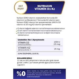 NUTRAXİN D3K2 SPREY 30 ML - D3 K2 SPREY-