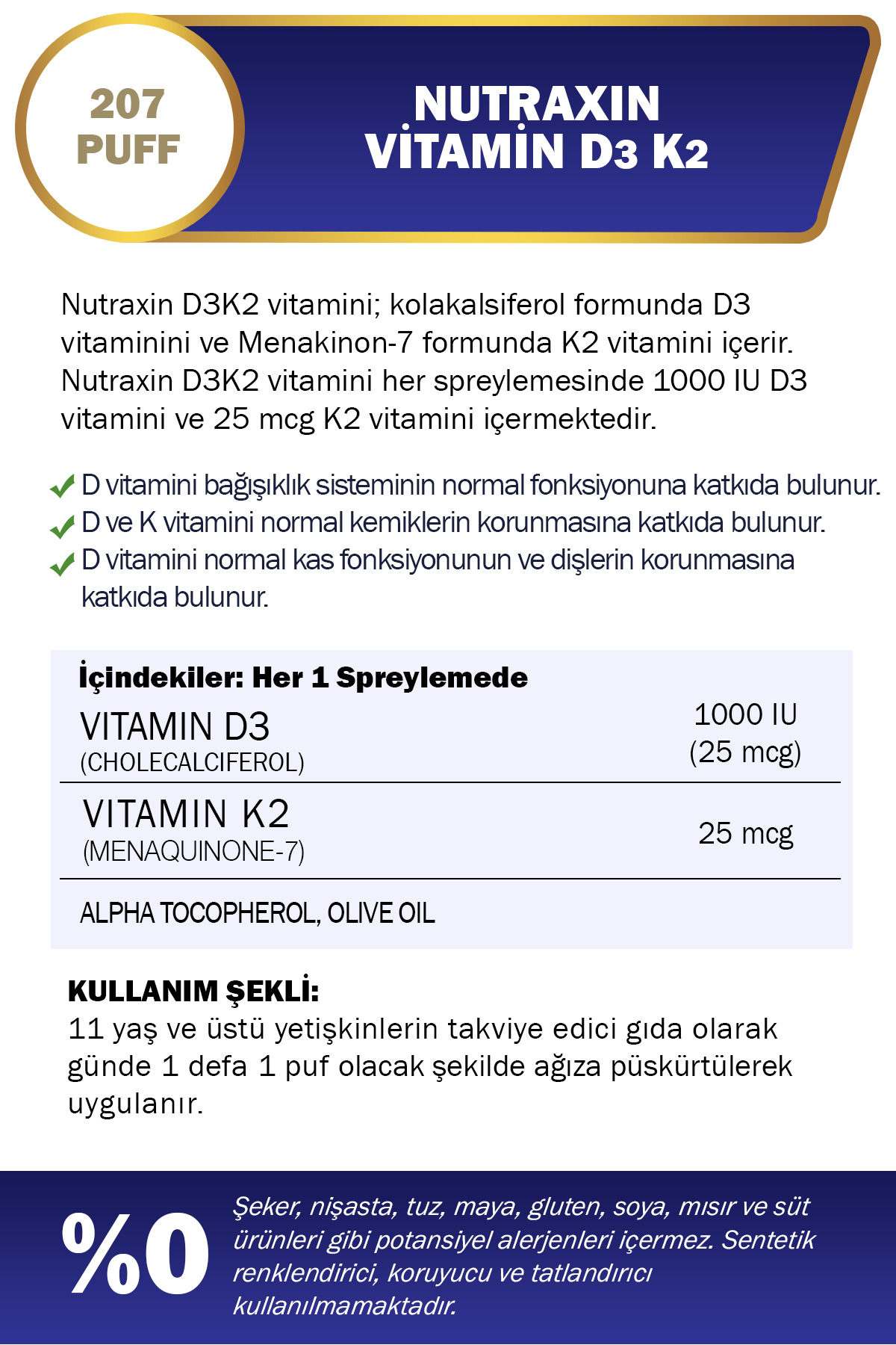 NUTRAXİN D3K2 SPREY 30 ML - D3 K2 SPREY-