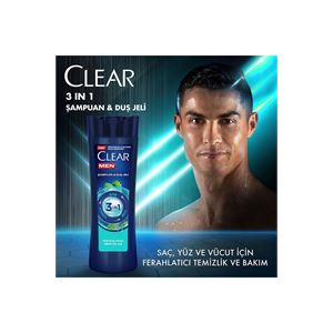 Clear Men 3 In1 Şampuan&Duş Jeli Ferahlatıcı Mento-