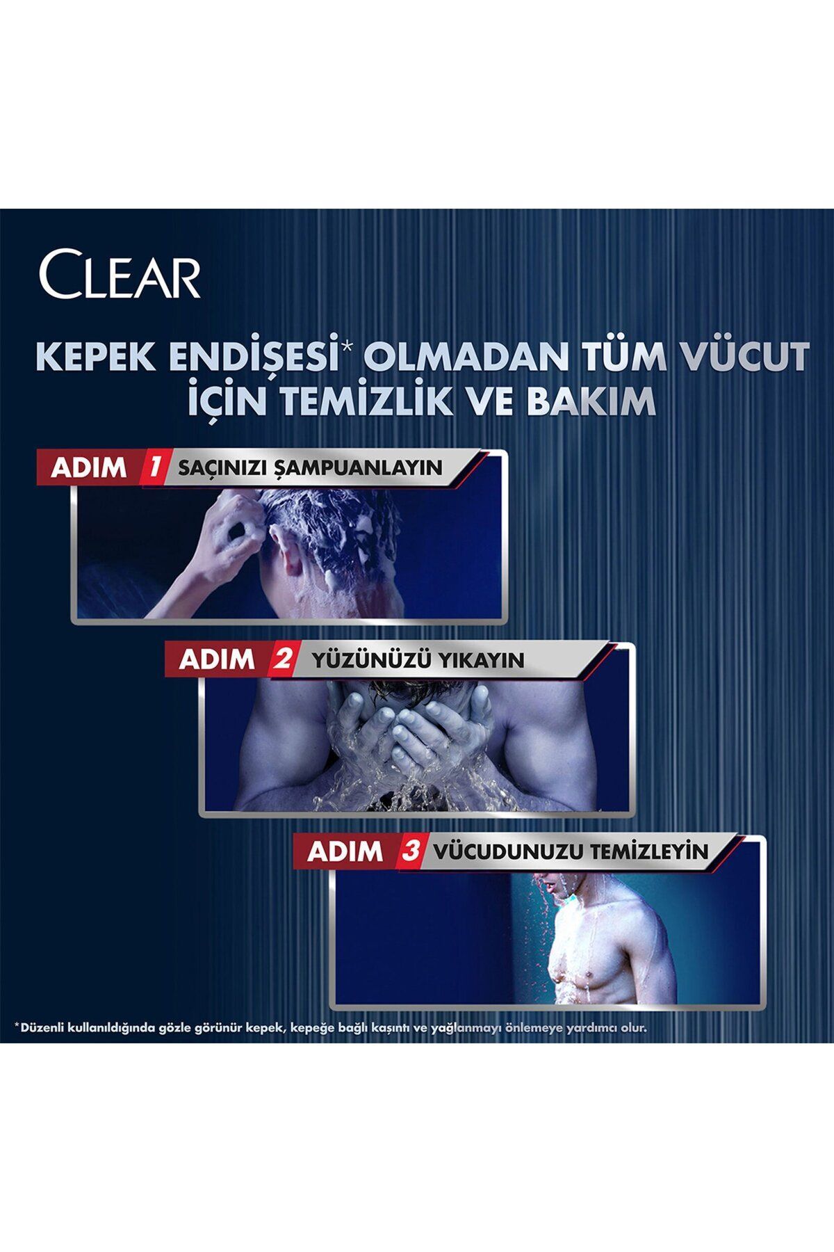 Clear Men 3 In1 Şampuan&Duş Jeli Ferahlatıcı Mento-
