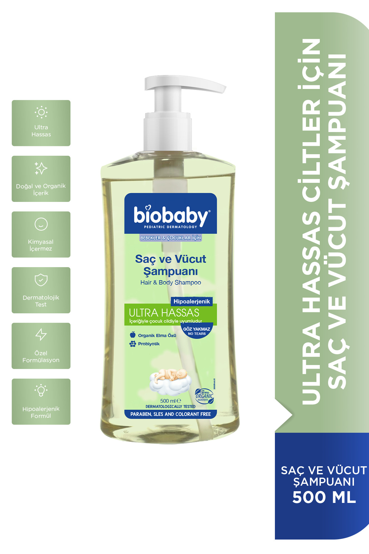 Biobaby Ultra Hassas Saç Ve Vücut Şampuanı 500 ml-