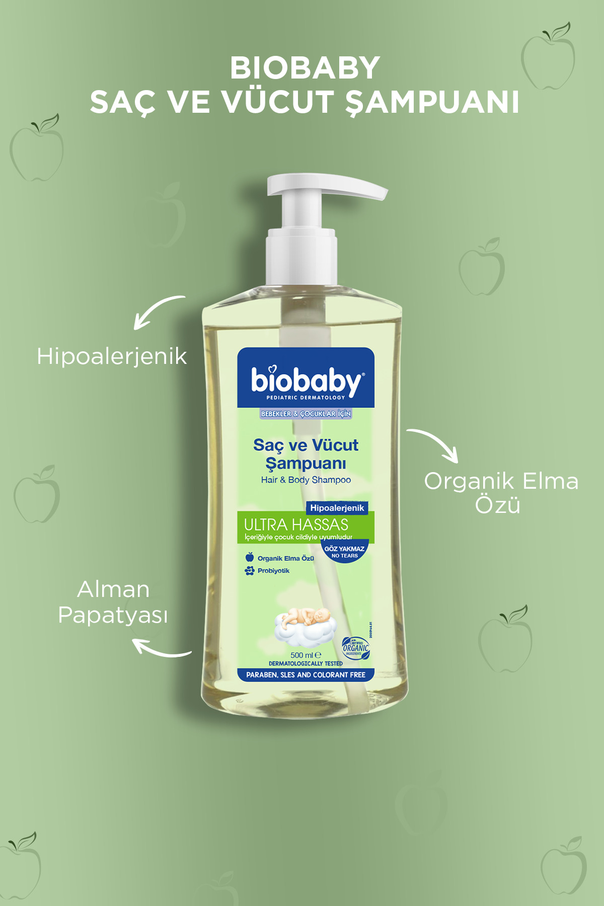 Biobaby Ultra Hassas Saç Ve Vücut Şampuanı 500 ml-