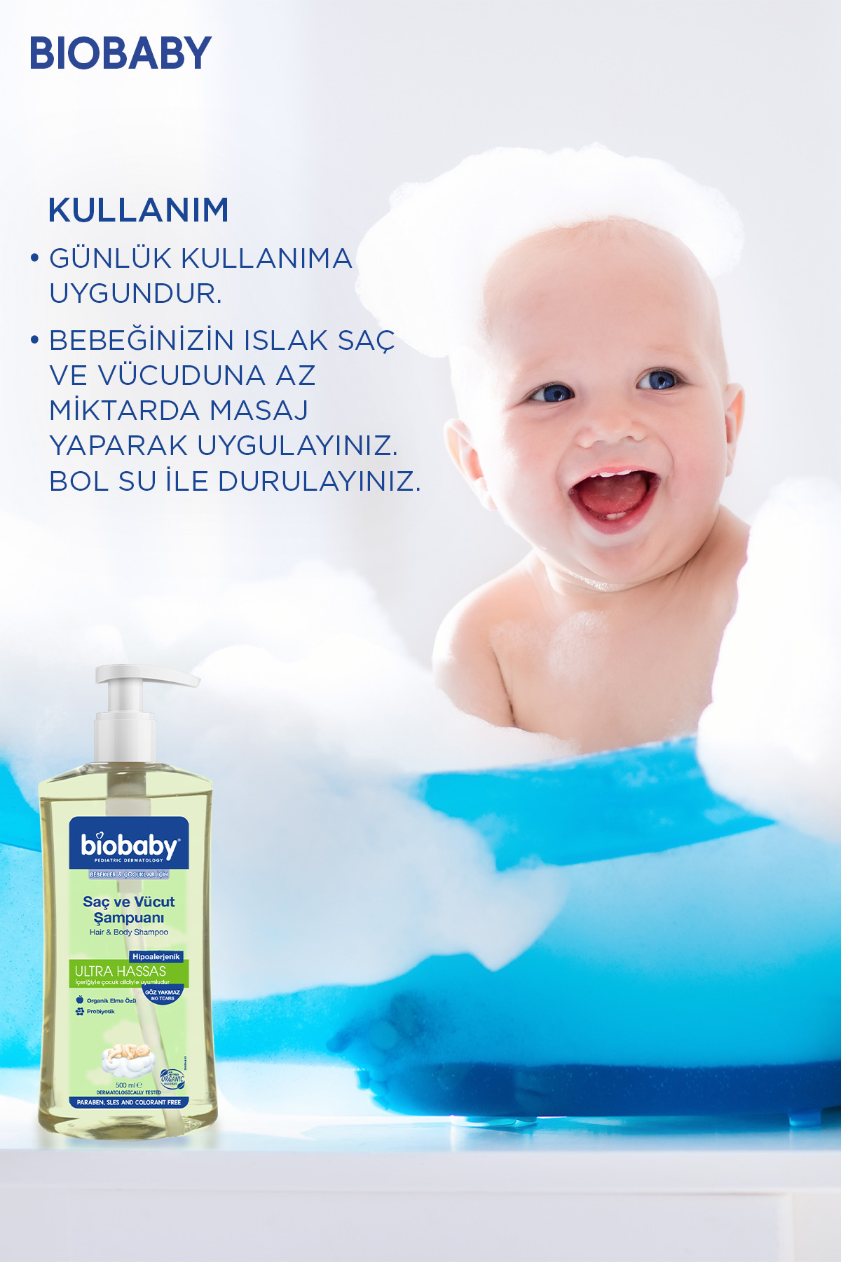 Biobaby Ultra Hassas Saç Ve Vücut Şampuanı 500 ml-