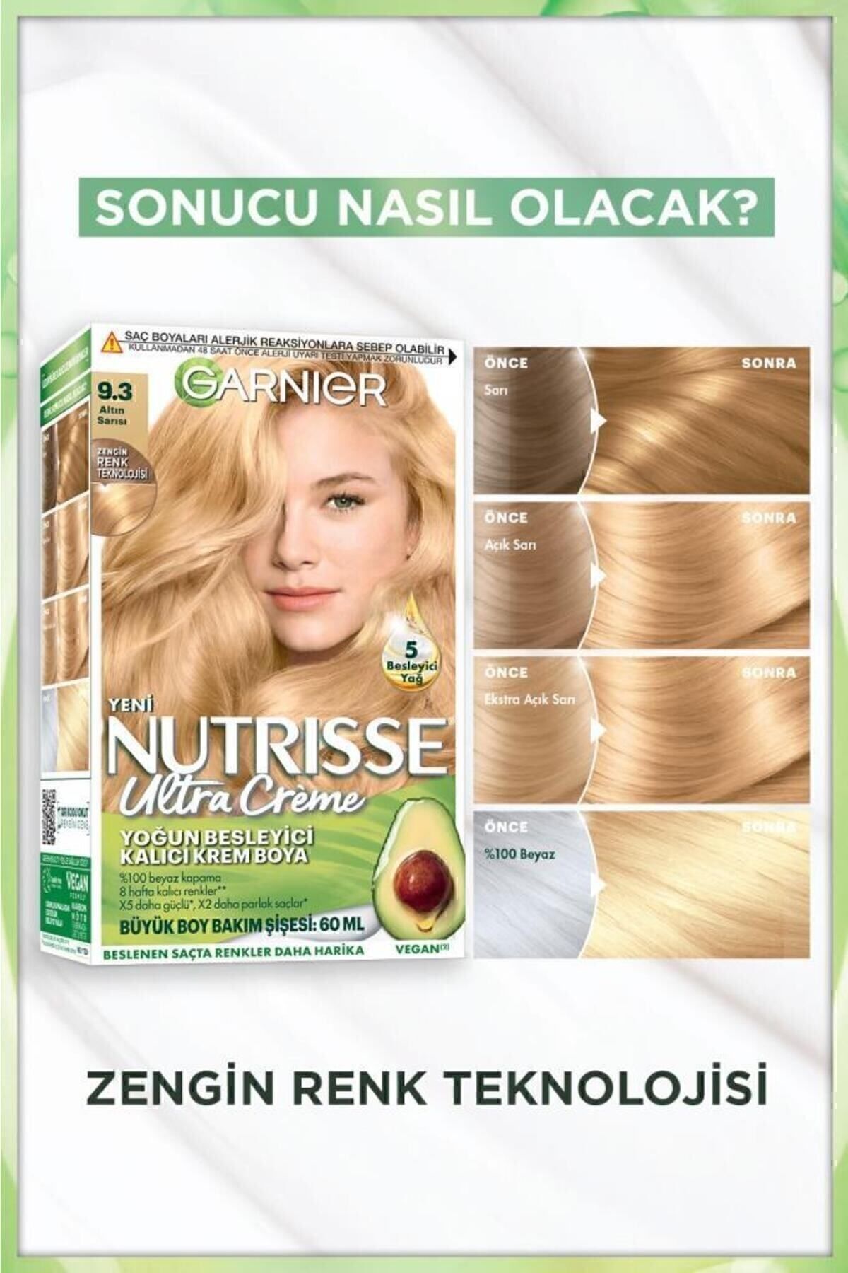 Garnier Nutrisse Yoğun Besleyici Saç Boyası 9.3-