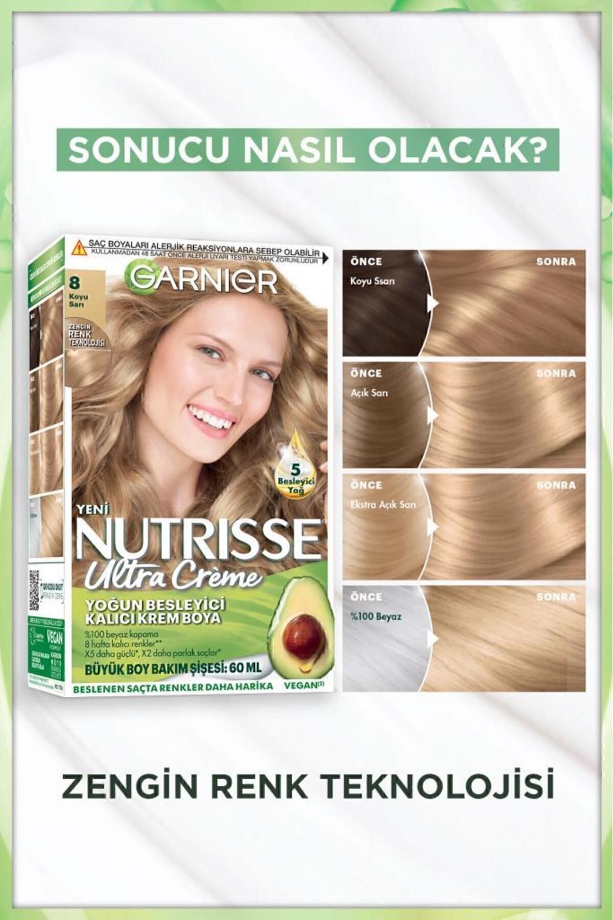 Garnier Nutrisse Yoğun Besleyici Saç Boyası 8-