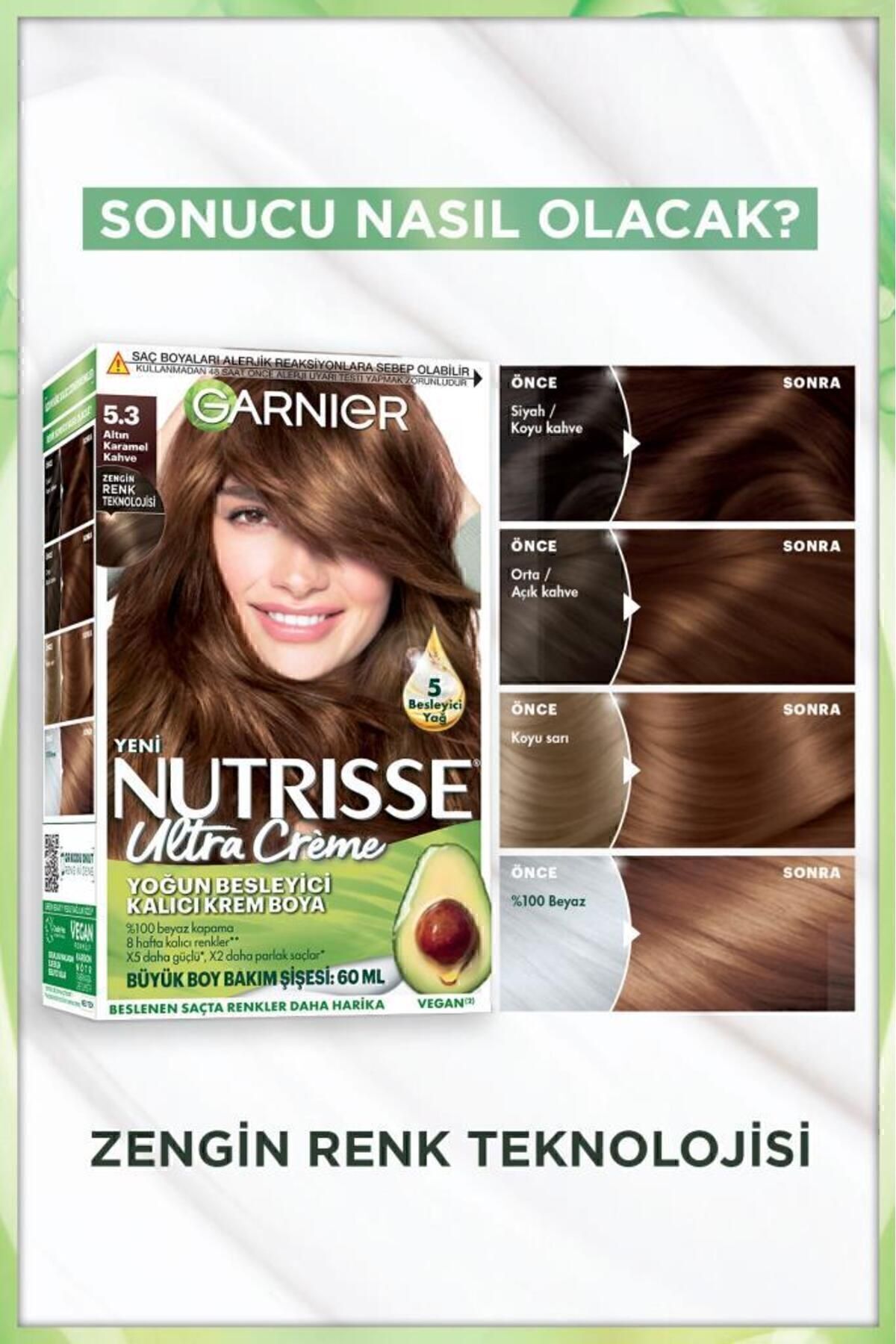 Garnier Nutrisse Yoğun Besleyici Saç Boyası 5.3-