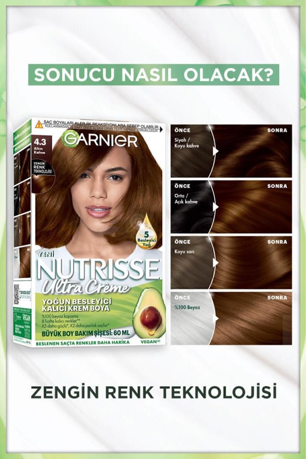 Garnier Nutrisse Yoğun Besleyici Saç Boyası 4.3-
