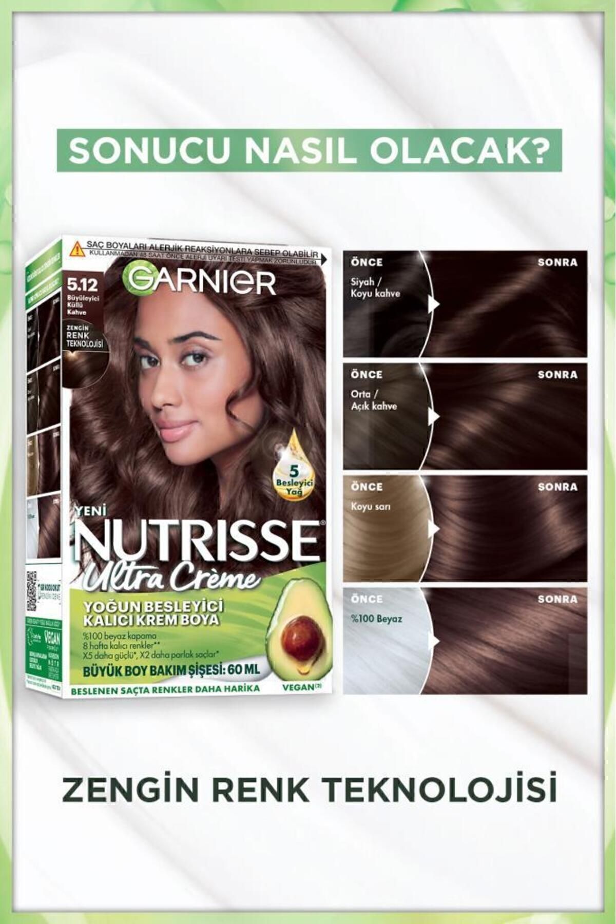 Garnier Nutrisse Yoğun Besleyici Saç Boyası 5.12-