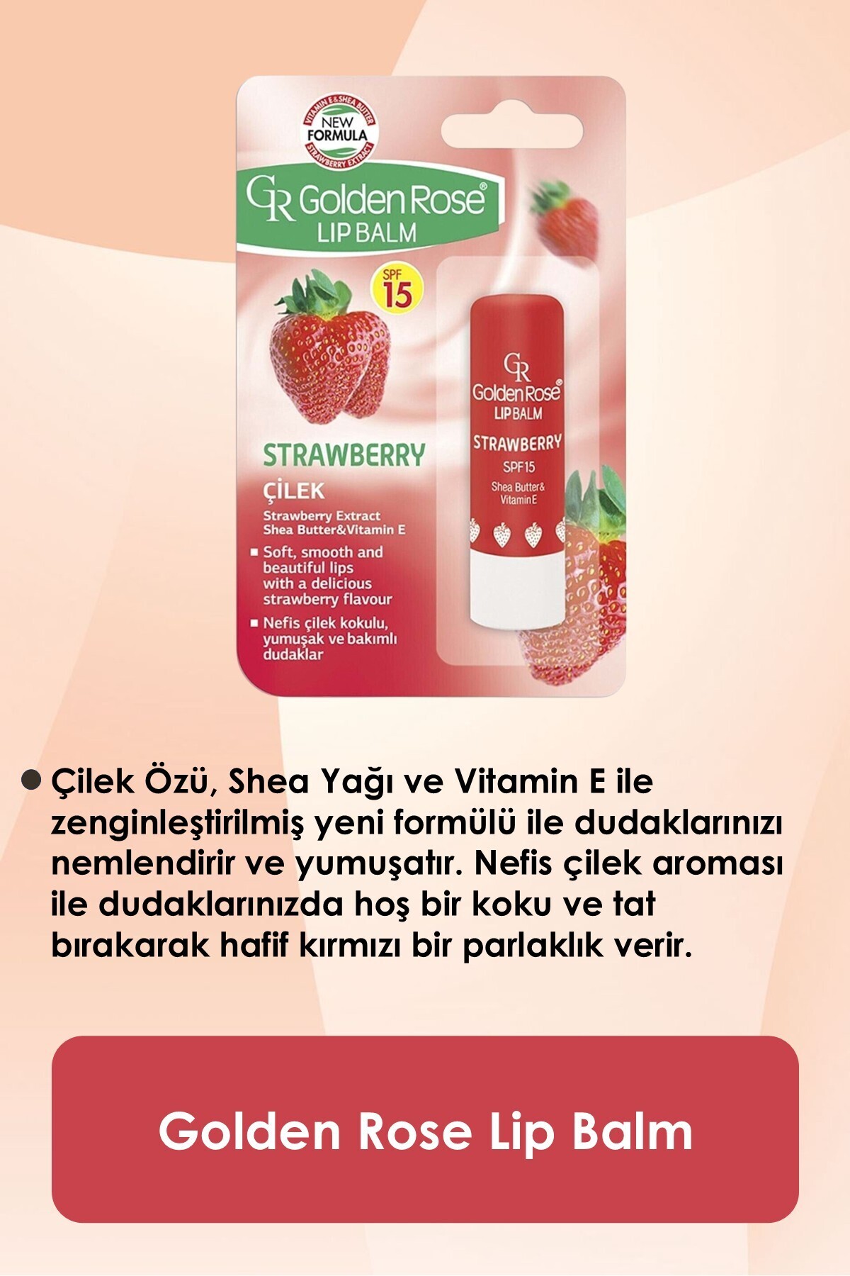 Golden Rose Çilekli Dudak Balsamı Spf 15 No: 04-