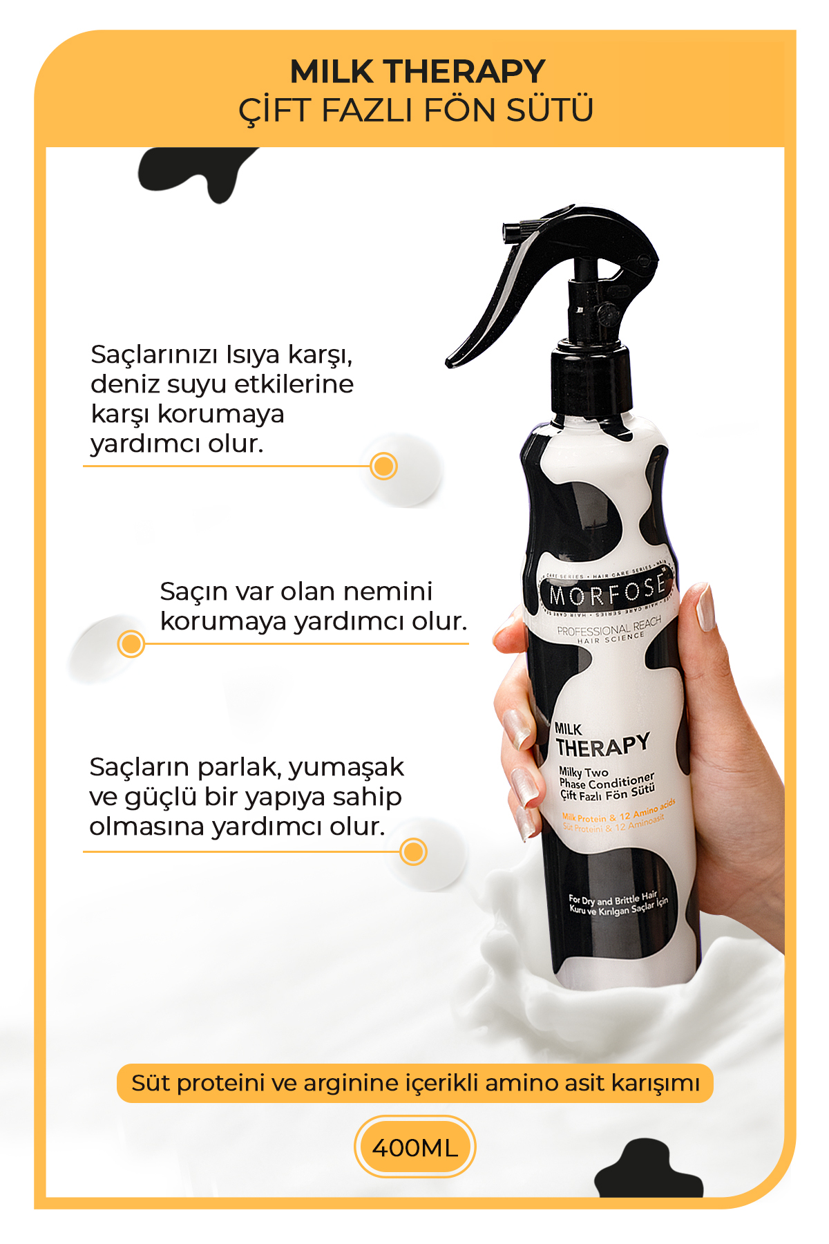 Morfose Milk Therapy Saç Bakım Fön Suyu 400 ml-