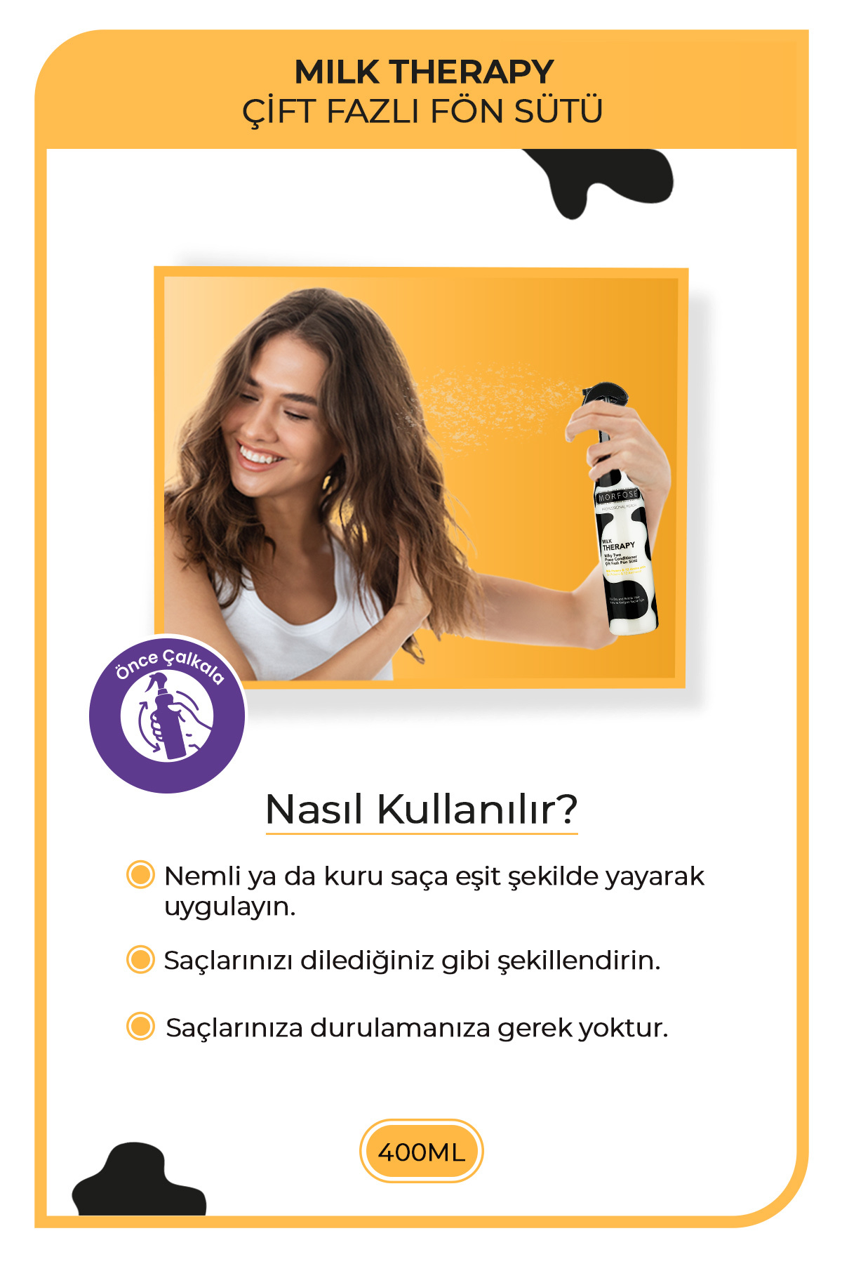 Morfose Milk Therapy Saç Bakım Fön Suyu 400 ml-