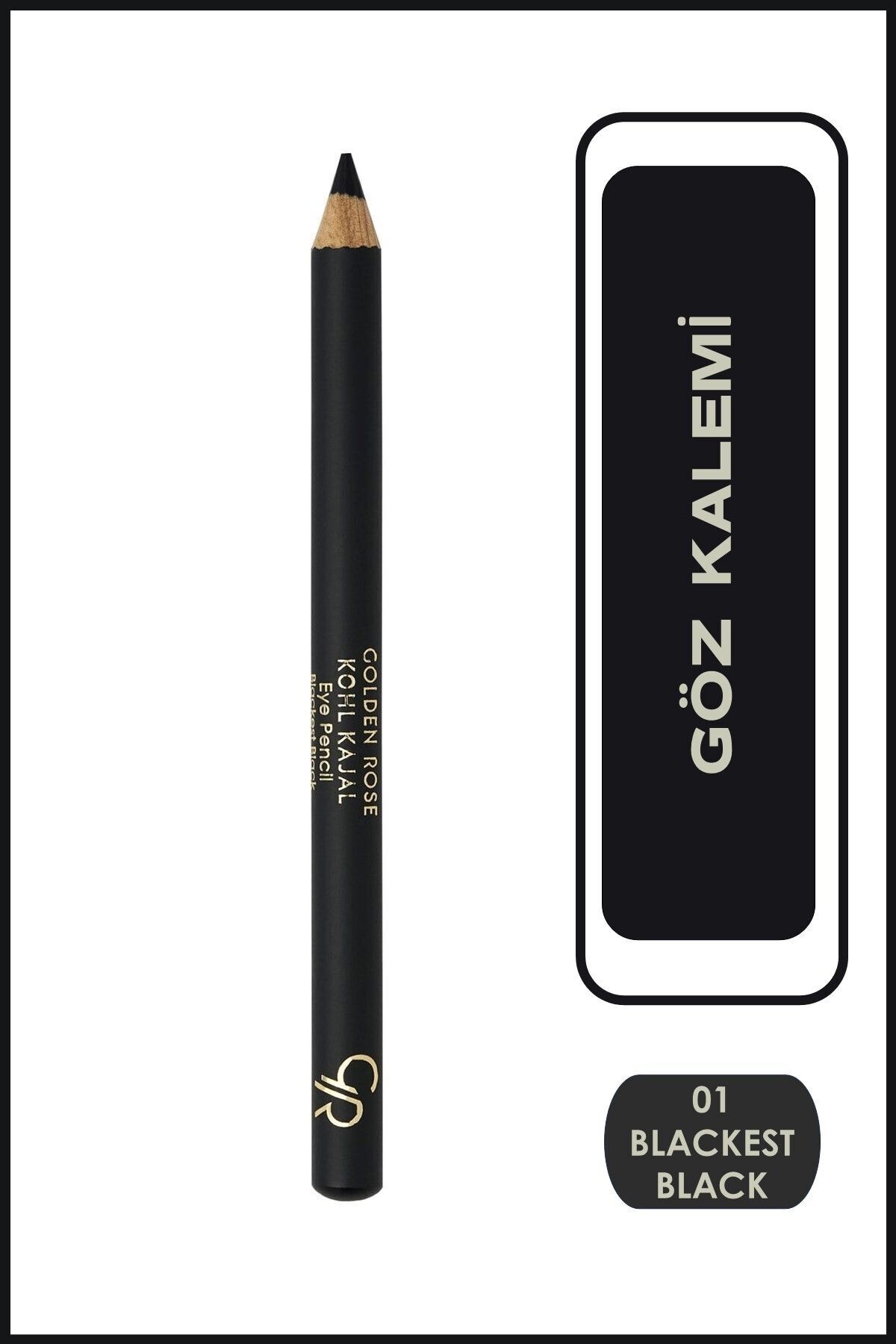 Golden Rose Kohl Kajal Eye Pencil No:01 Blackest B-
