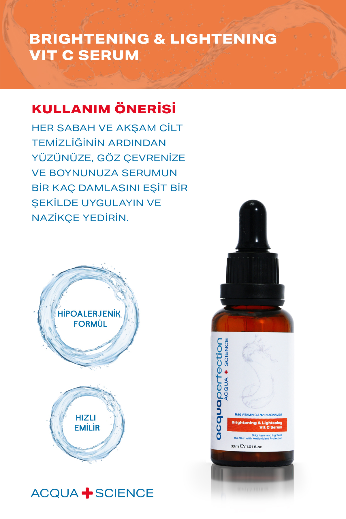 Acqua Perfection C Vitamini Aydınlatıcı Serum 30ml-