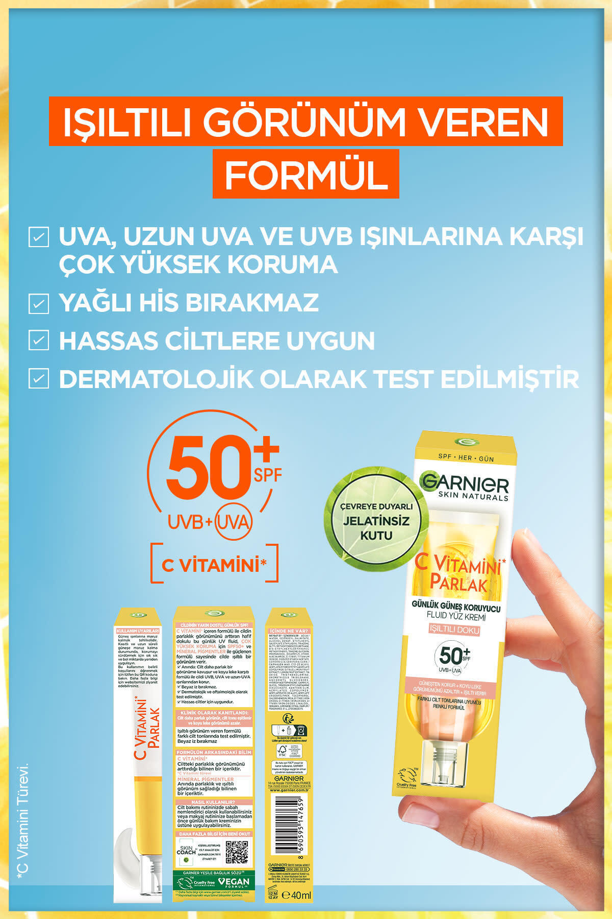 Garnier C Vitamini Parlak Güneş Koruyucu Işıltılı-