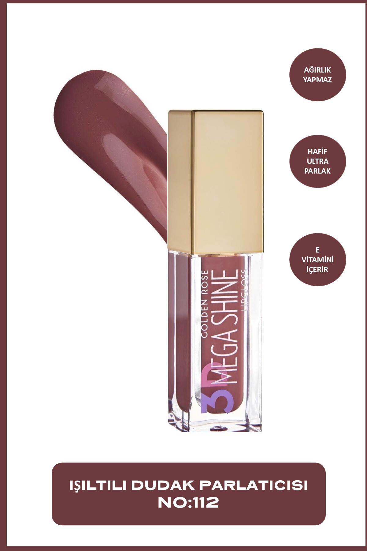 Golden Rose3d Mega Shine Lipgloss No: 112 - Renkli-