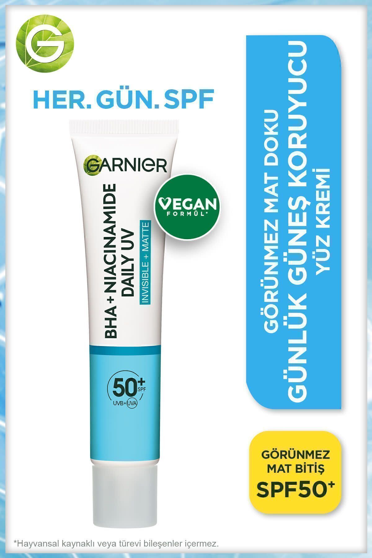 Garnier Saf ve Temiz Bha Niasinamid Güneş Koruyucu-