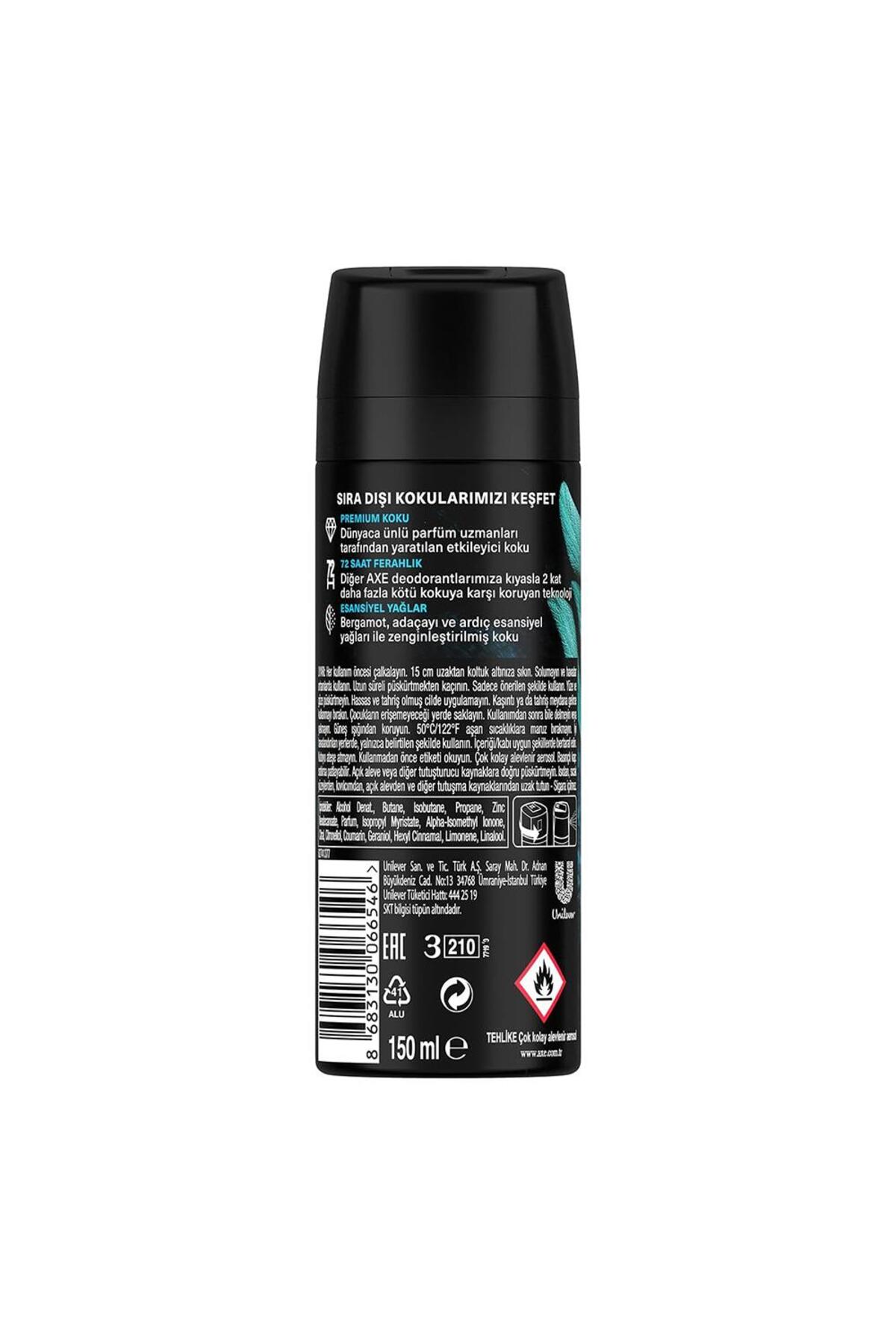 Axe Erkek Deodorant Spray Aqua Bergamot 150 Ml-