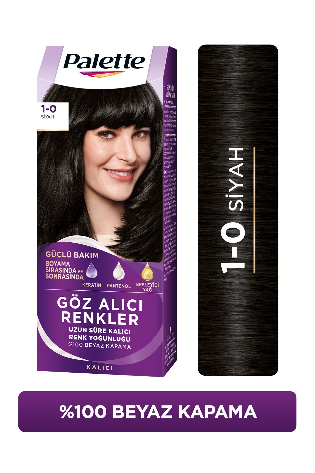 PALETTE GÖZ ALICI RENKLER SAÇ BOYASI NO: 1.0 SİYAH-