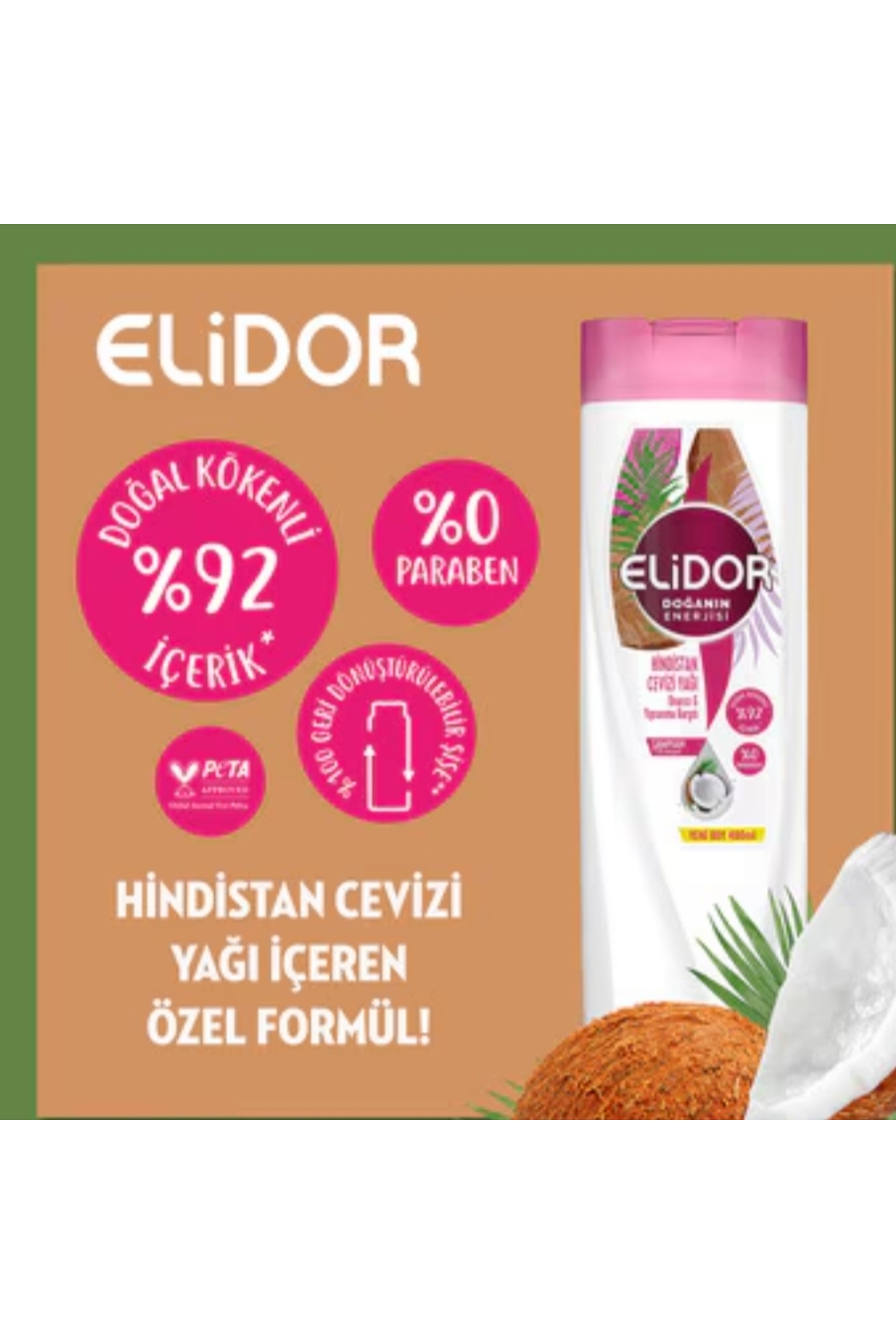 Elidor Hindistan Cevizi Yağı Şampuan 400 ml-