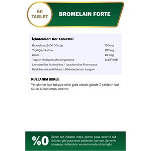Nutraxin Bromelain Forte 60 Tablet - Bromelain Kro-