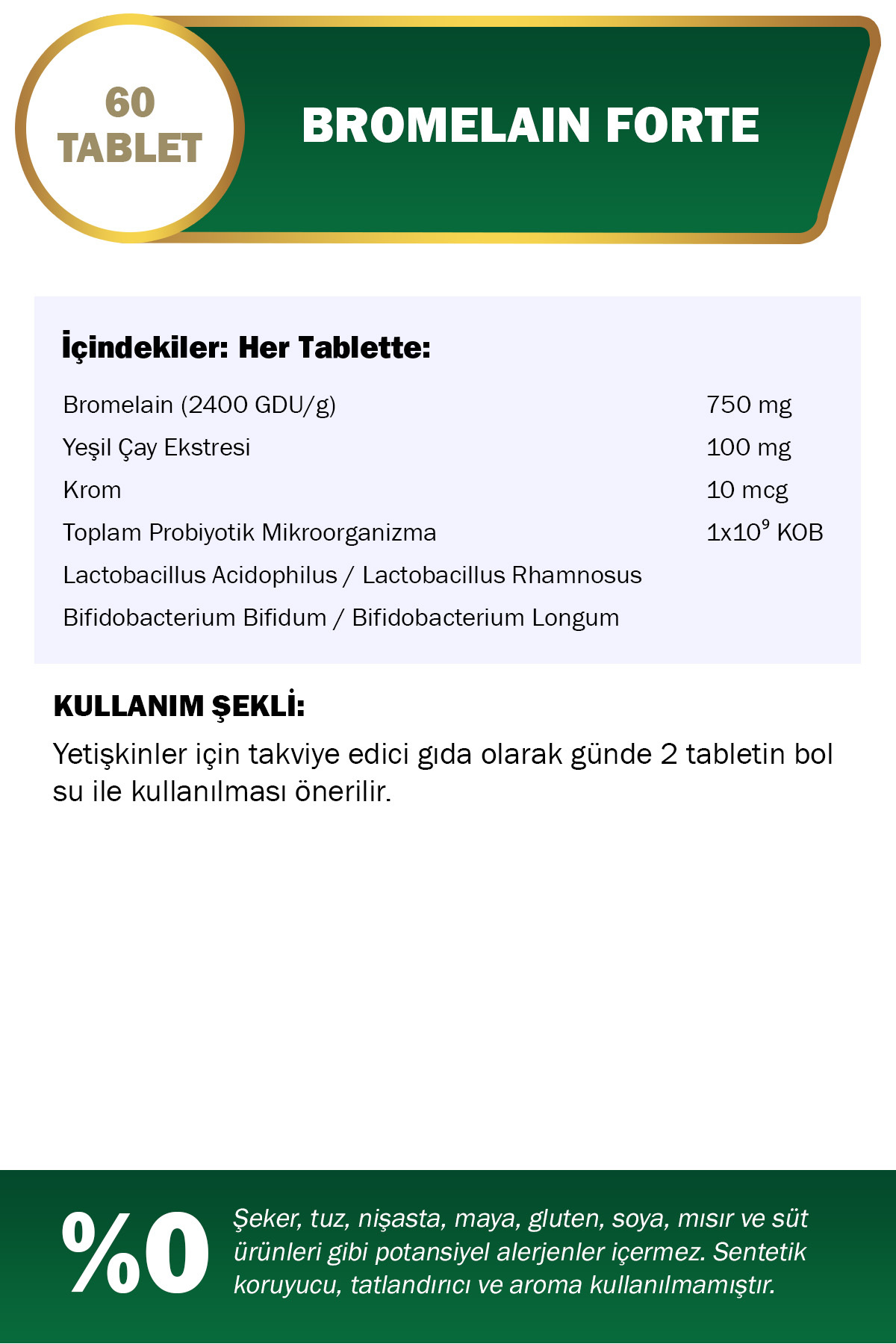 Nutraxin Bromelain Forte 60 Tablet - Bromelain Kro-