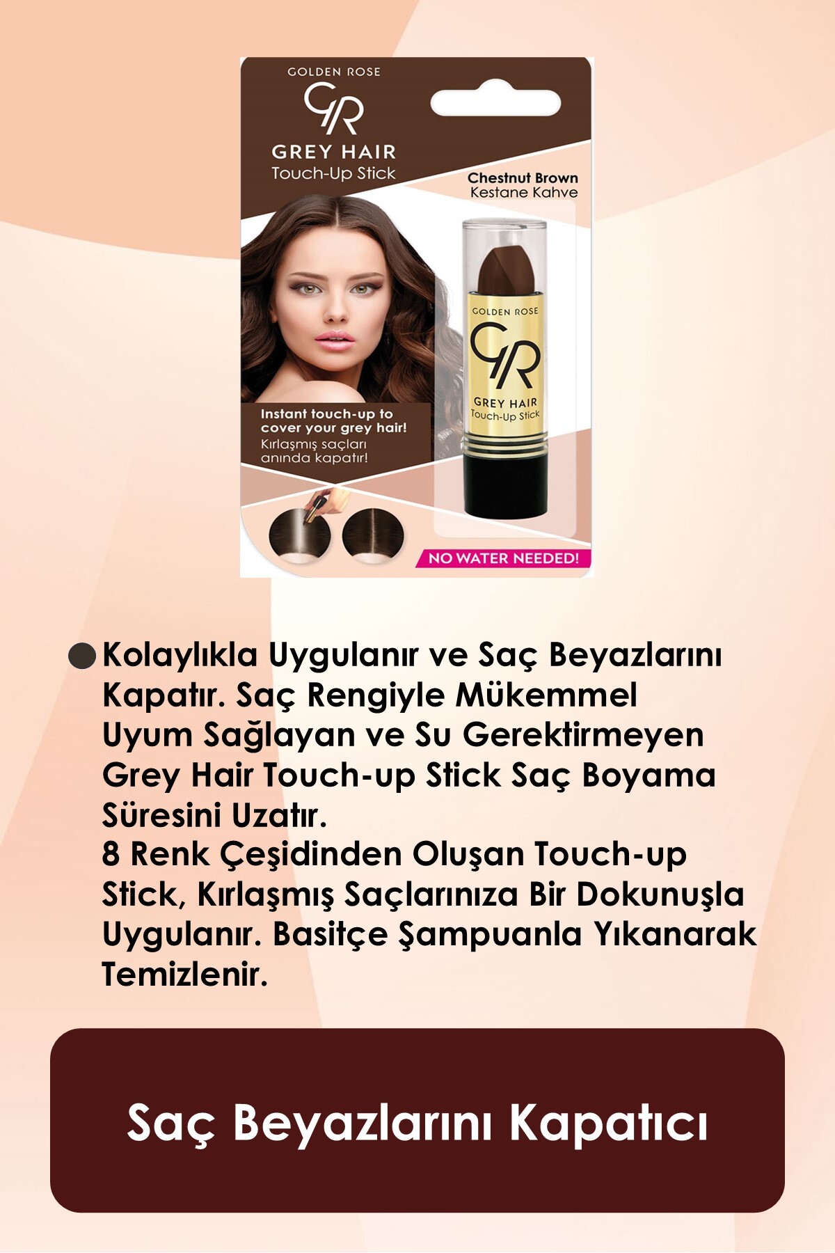 Golden Rose Grey Hair No:05 Brown- Saç Beyazlarını-