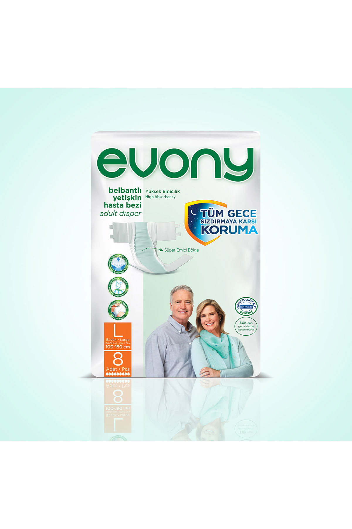 EVONY YETİŞKİN BEZİ LARGE 8Lİ-